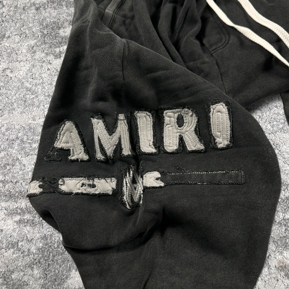 AMIRI Distressed Washed Light Black Sweatpants Men's Large - Picture 7 of 7
